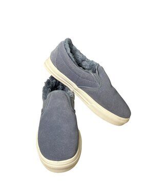 Minnetonka Wilder Cozy Suede Slip-On Shoes Women's 9 Faux Fur Gray Comfort